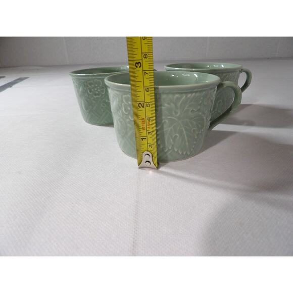 Mikasa English Countryside Celadon DP400 Tea Cups Green Set of 3 - Picture 6 of 7